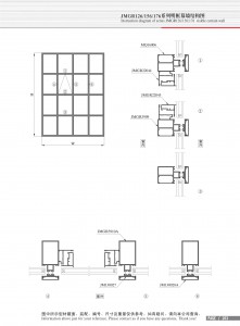 Schéma de structure du mur-rideau à cadre apparent de la série JMGR126 156 176