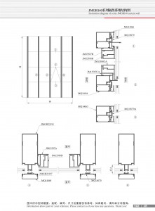 Structural drawing of JMGR140 series insulated curtain wall