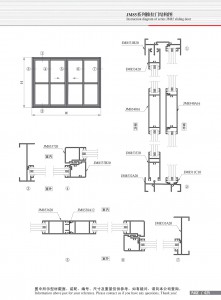 Structure drawing of JM85 series sliding door-3