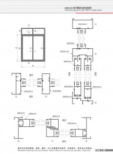 Structure drawing of JM95-IV series sliding window