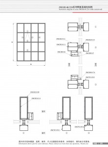 Schéma de structure du mur-rideau à cadre apparent de la série JMGR140 220