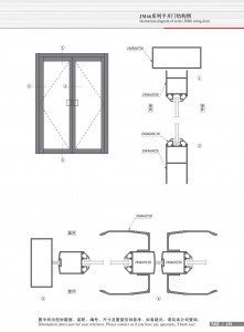 JM46系列平开门结构图