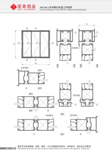 الشكل البياني عن الباب المنزلق القابل للطي من سلسلة PM70B-3-2