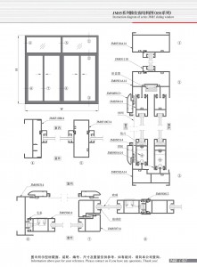 Structural drawing of JM85 series sliding window(858 series)-2