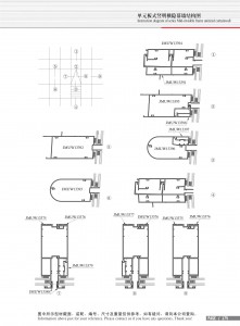 Dessin structurel d'un mur-rideau de type panneau unitaire ouvert verticalement et caché horizontalement