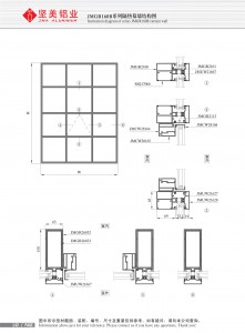 Schéma de structure du mur-rideau isolant de la série JMGR160B