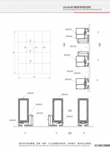 Structural drawing of JM160B series concealed frame curtain wall