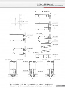 Structural drawing of unitized curtain wall with hidden framing