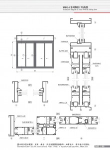 Схема конструкции раздвижной двери серии JM95-II